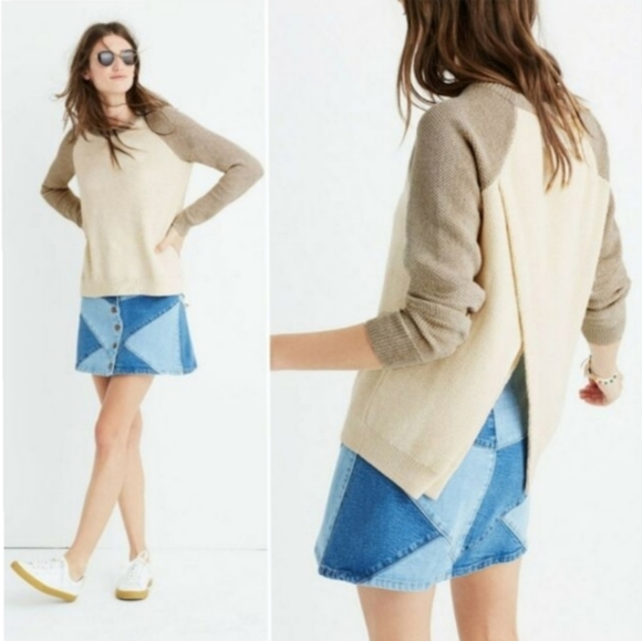 Madewell Tops - Madewell Province Cross Back Pullover Sweater in Colorblock